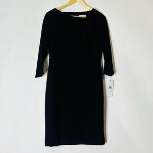 NWT Calvin Klein Black Sleeveless 12 Sheath Style Lined Classic Workwear Career